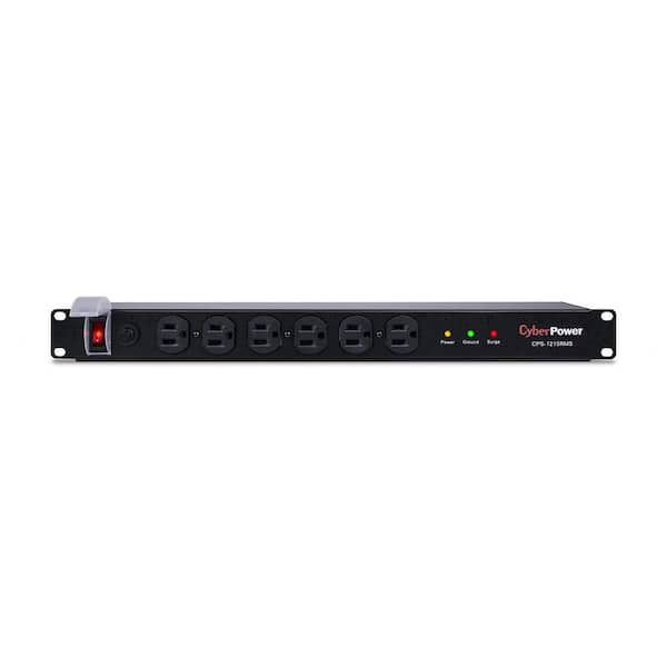 120-Volt 12-Outlet 1U Rackmount 1800J Surge Protector PDU