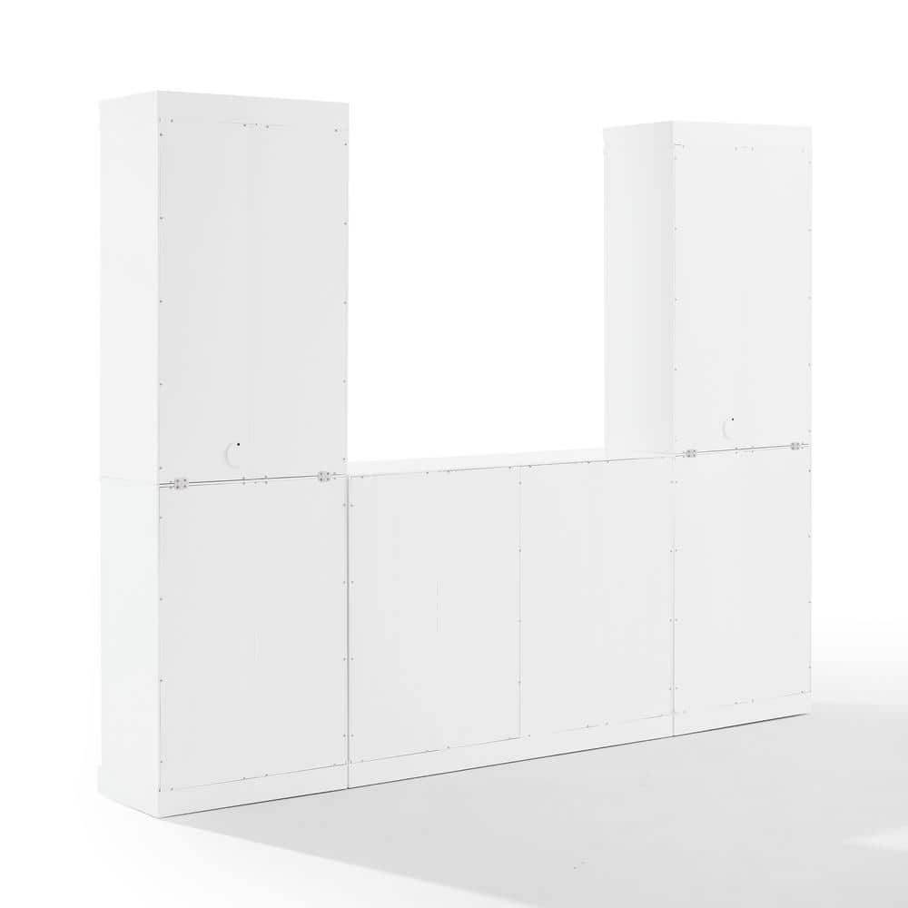 78" White MDF Sideboard and Storage Bookcase Set