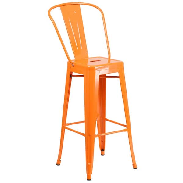 Flash Furniture 30.25 in. Orange Metal Bar Stool