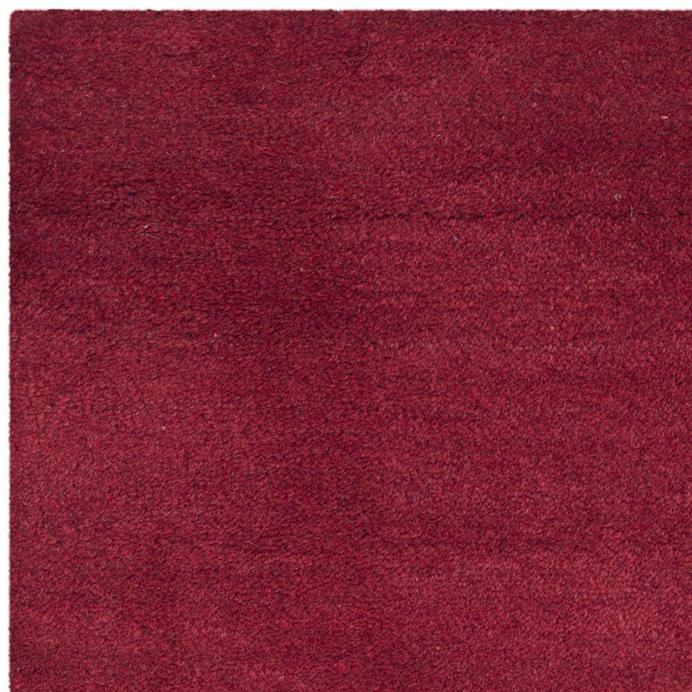 Handmade Red Wool Solid Round Area Rug, 3' x 5'