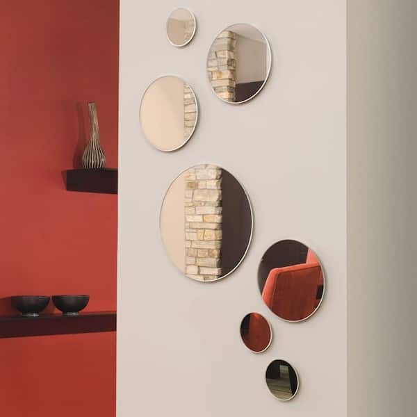 AZ Home and Gifts nexxt Zoe 9 in. x 9 in. Round Wall Mirror in 3 Assorted Sizes (Set of 7)