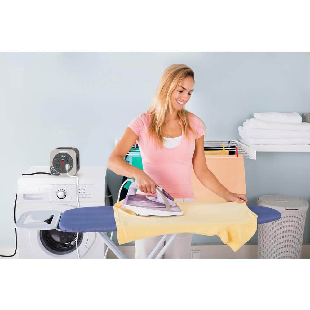 Link2Home EM-EL-275G 25 ft. 16/3 Extension Cord Storage Reel with 3 Grounded Outlets 2 USB 3.4 Amp and Overload Reset Button 25 ft. 16/3 Extension Cord Storage Reel with 3 Grounded Outlets 2 USB 3.4 Amp and Overload Reset Button - 1