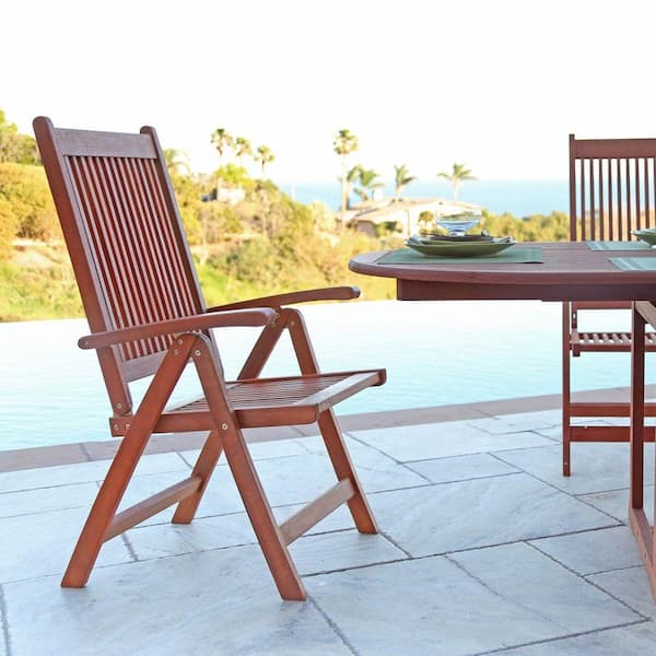 Vifah Roch Eucalyptus Folding Patio Armchair