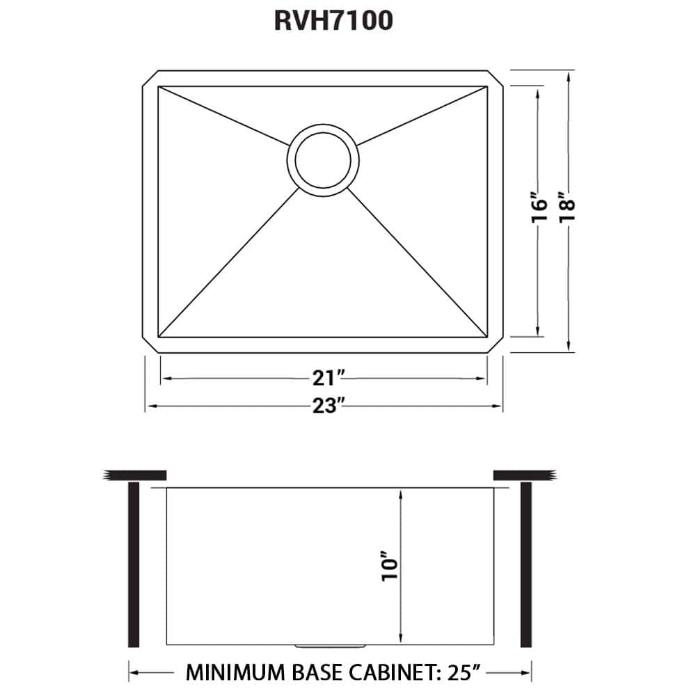 Ruvati 25" Stainless Steel Drop-in Single Bowl Kitchen Sink