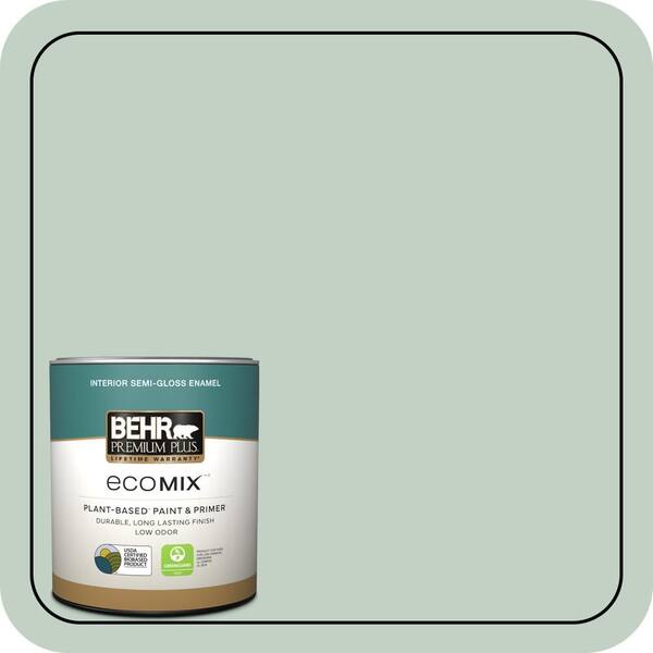 1 qt. #PPU11-13 Frosted Jade Semi-Gloss Enamel EcoMix Plant-Based Interior Paint & Primer
