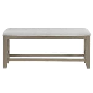 Lily Counter Height Gray Cushioned Dining Bench 54 in.