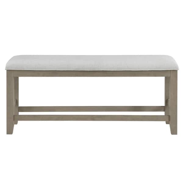 Steve Silver Lily Counter Height Gray Cushioned Dining Bench 54 in.