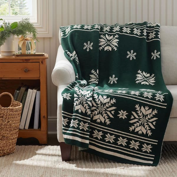 Company Cotton Holiday Knit Throw Blanket