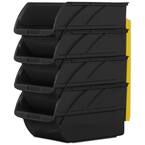 5.9 in. Stackable & Mountable Storage Bins with Wall Hangers (4-Pack)