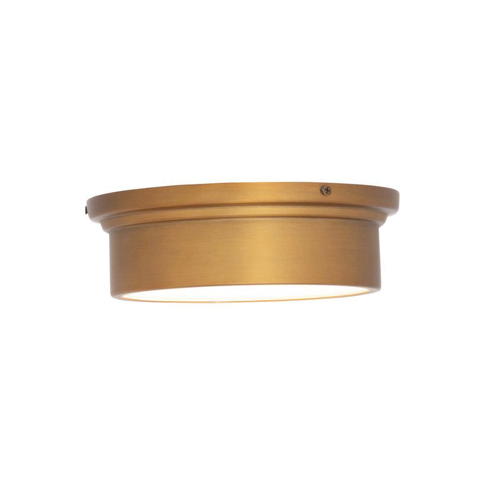 York 8" Aged Brass LED Flush Mount Light