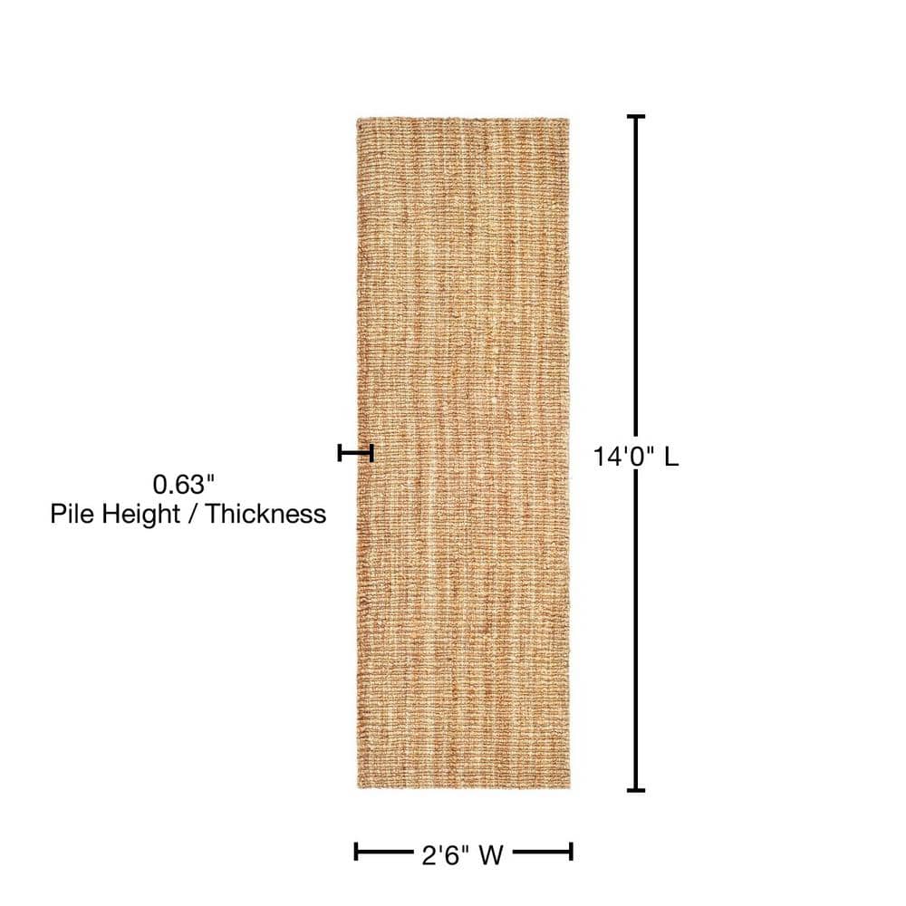 Handwoven Natural Wool 2'6" x 14' Runner Rug