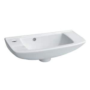 West Edgewood 20 in. Wall Mounted Bathroom Sink in White with Overflow