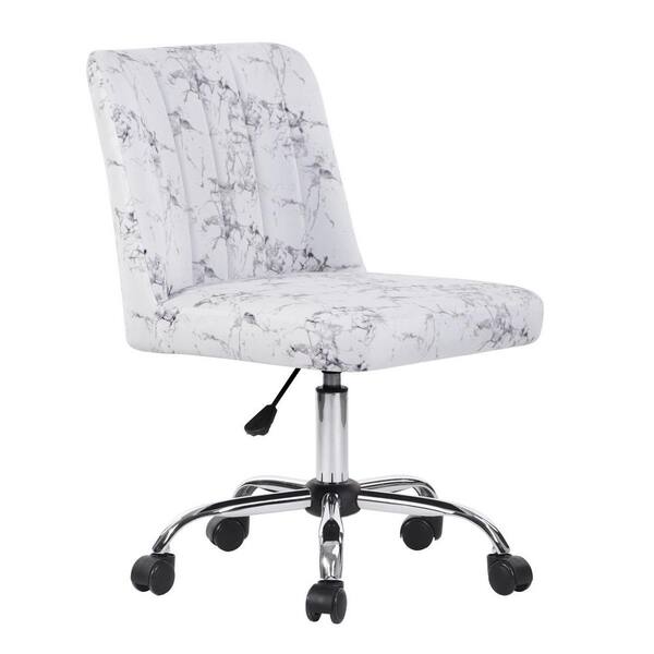 white velvet task chair