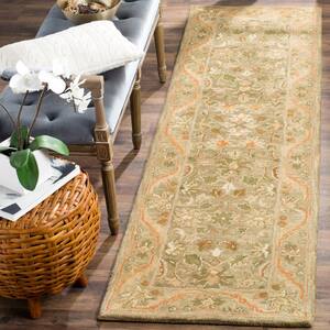 Antiquity Olive/Gold 2 ft. x 8 ft. Border Runner Rug