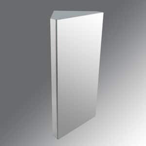 Infinity Corner 11-7/8 in. Width x 23-5/8 in. Height Surface Wall Mount Stainless Steel Medicine Cabinet with Mirror