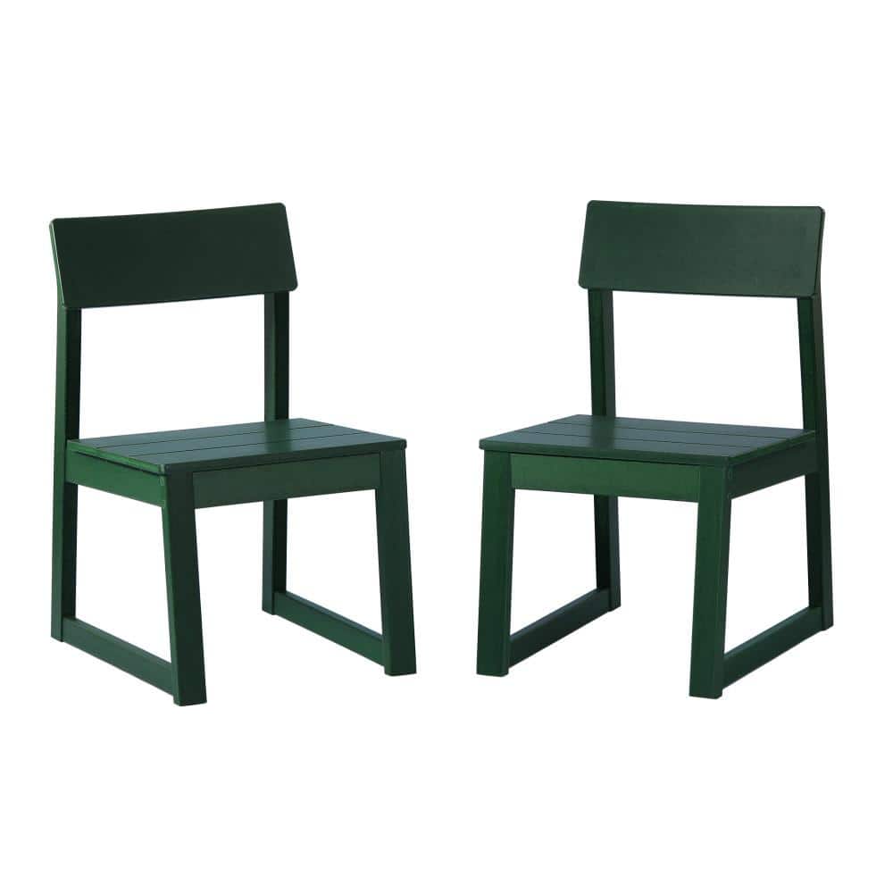 CoastSide Outdoor Patio HDPE Plastic Armless Modern Dining Side Chair (Set of 2), Dark Green price history on PriceWatchPro