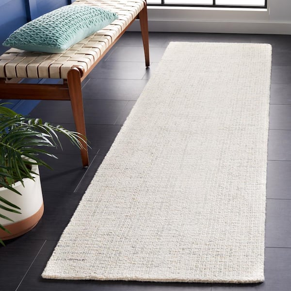 Abstract Ivory/Light Gray 2 ft. x 10 ft. Speckled Runner Rug