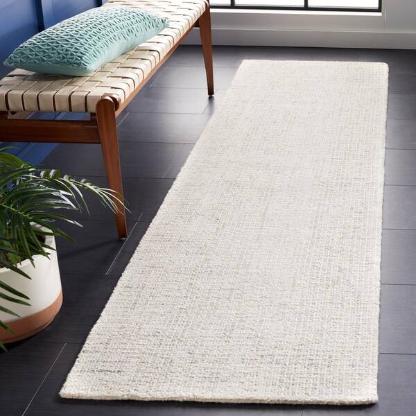Abstract Ivory/Light Gray 2 ft. x 14 ft. Speckled Runner Rug