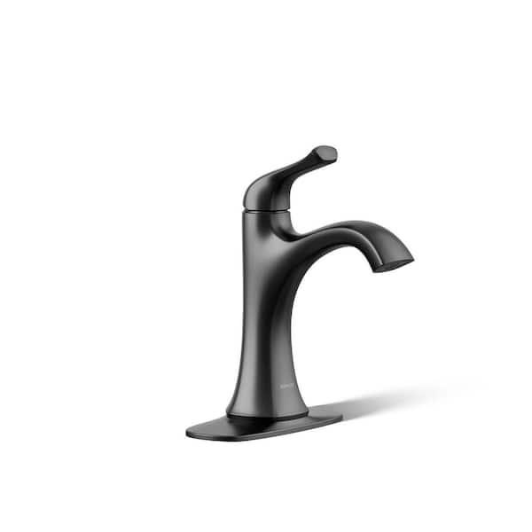 KOHLER Sundae Single Handle Single Hole Bathroom Faucet in Matte Black