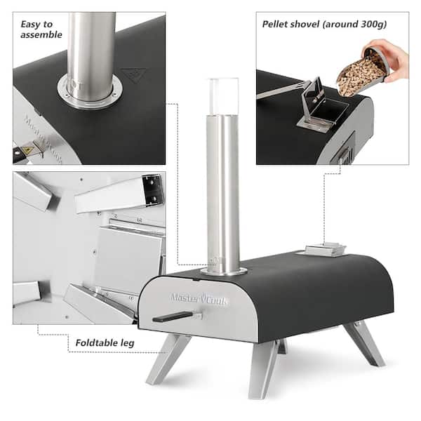 Big Horn Portable Stainless Steel Grill Wood Pellet Pizza Oven