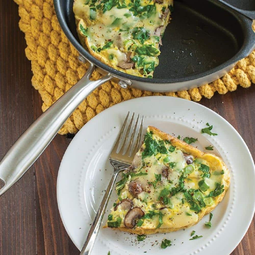 Gray Non-Stick Aluminum Omelet Pan with Ceramic Coating