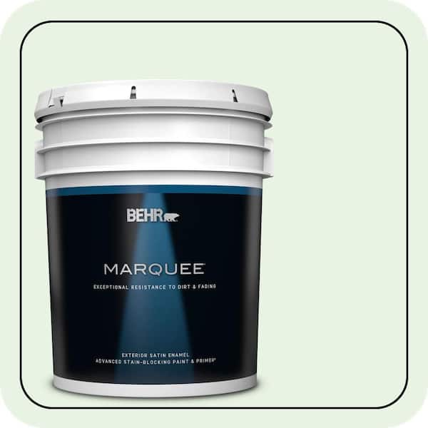 BEHR MARQUEE 5 gal. #450C-1 Dinner Mint Satin Enamel Exterior Paint & Primer