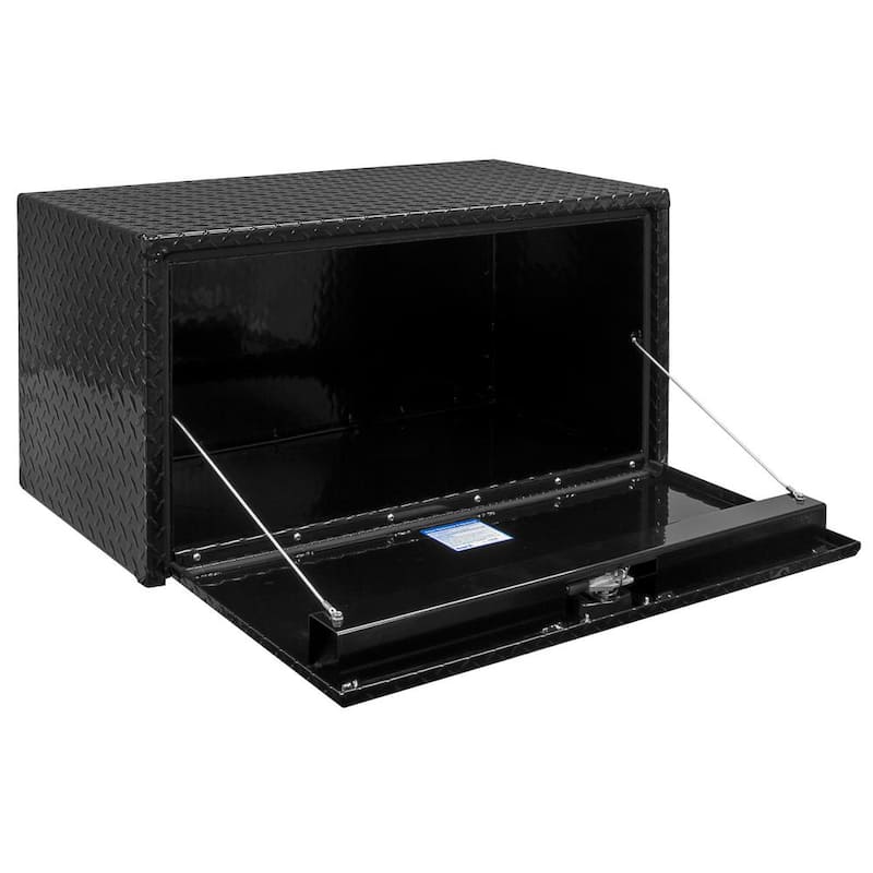 18 in. x 18 in. x 18 in. Gloss Black Diamond Tread Aluminum Underbody Truck Tool Box