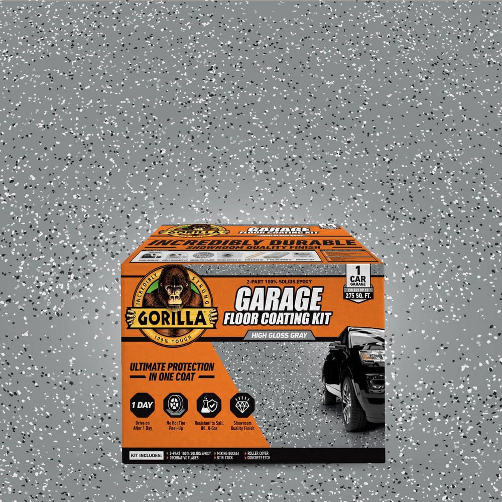 Gorilla 1 Gal. Gray High-Gloss 2 Part Epoxy Interior Concrete Basement ...