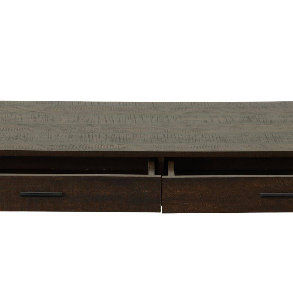 Elm and Black Wood Computer Desk with Drawers