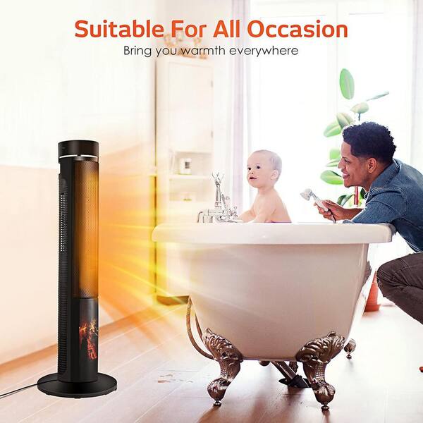 Nordic Hygge 1500-Watt 35 in. Electric Ceramic Tower Space Nordic Hygge 1500-Watt 35 in. Electric Ceramic Tower Space
