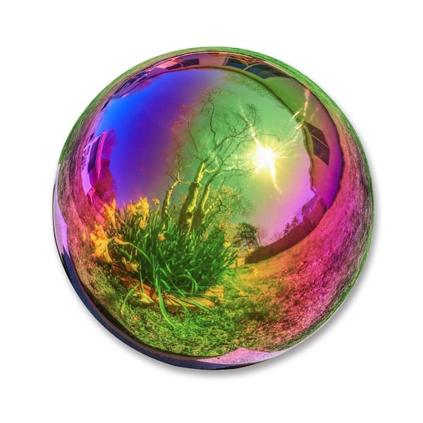 Trademark Innovations Gazing Mirror Ball - Stainless Steel (10 in., Rainbow)