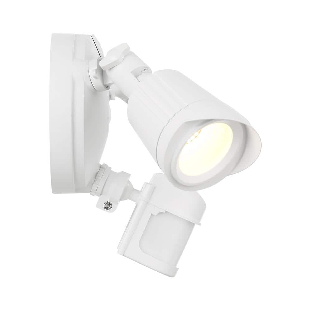 White Dual Head LED Outdoor Security Flood Light with Motion Sensor