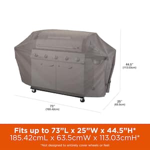 Garrison Waterproof 6-Burner Grill Cover, 73 in. L x 25 in. D x 44.65 in. H, Large, Heather Gray
