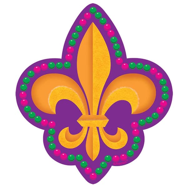 Amscan 8 in. Mardi Gras Paper Fleur de Lis Cutout (29-Pack)