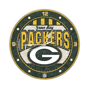 NFL 12 in. Packers Art Glass Clock