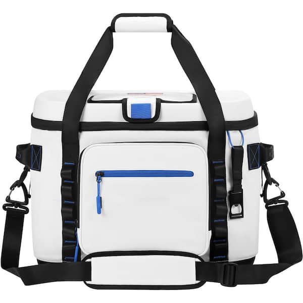 48 qt. Large Soft Cooler Bag Hard Lid and Base Portable Beach Ice Chest with Shoulder Strap Leakproof Camping Cooler
