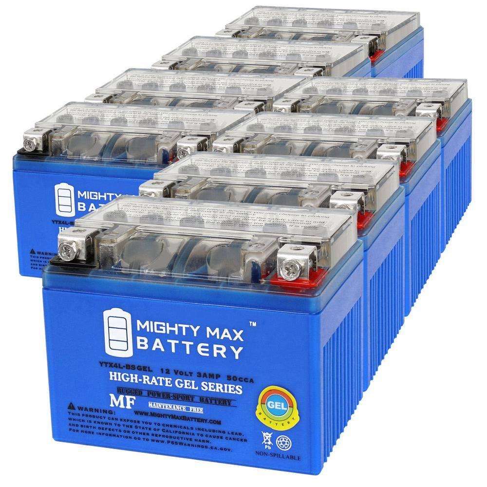 Mighty Max Battery Ytx4l Bsgel 12 Volt 3 Ah Gel Type 50 Cca Rechargeable Sla Agm Motorcycle 3991