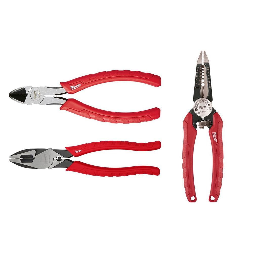 "6""Comfort Grip Diagonal Ctng Pliers, Comfort Grip 6in1 Pliers, and 9""Comfort Grip Hi Leverage Linemans Pliers w/Crimper" price history on PriceWatchPro