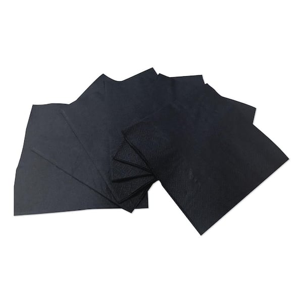 Cocktail Napkins, 1-Ply, 9 in. x 4.5 in., Black, 4,000/Carton