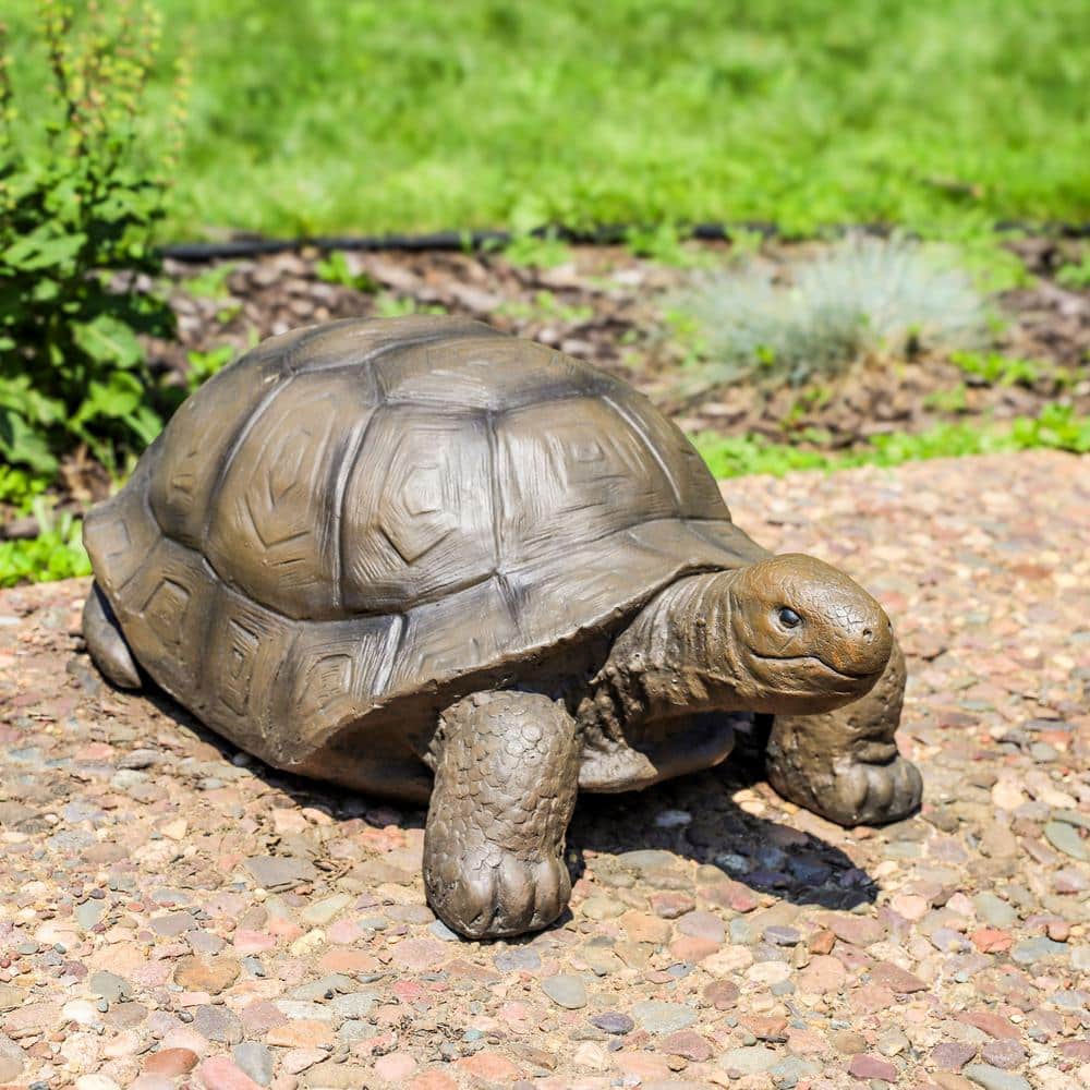 Talia the Tortoise 29" Brown Glass Fiber Reinforced Concrete Garden Statue