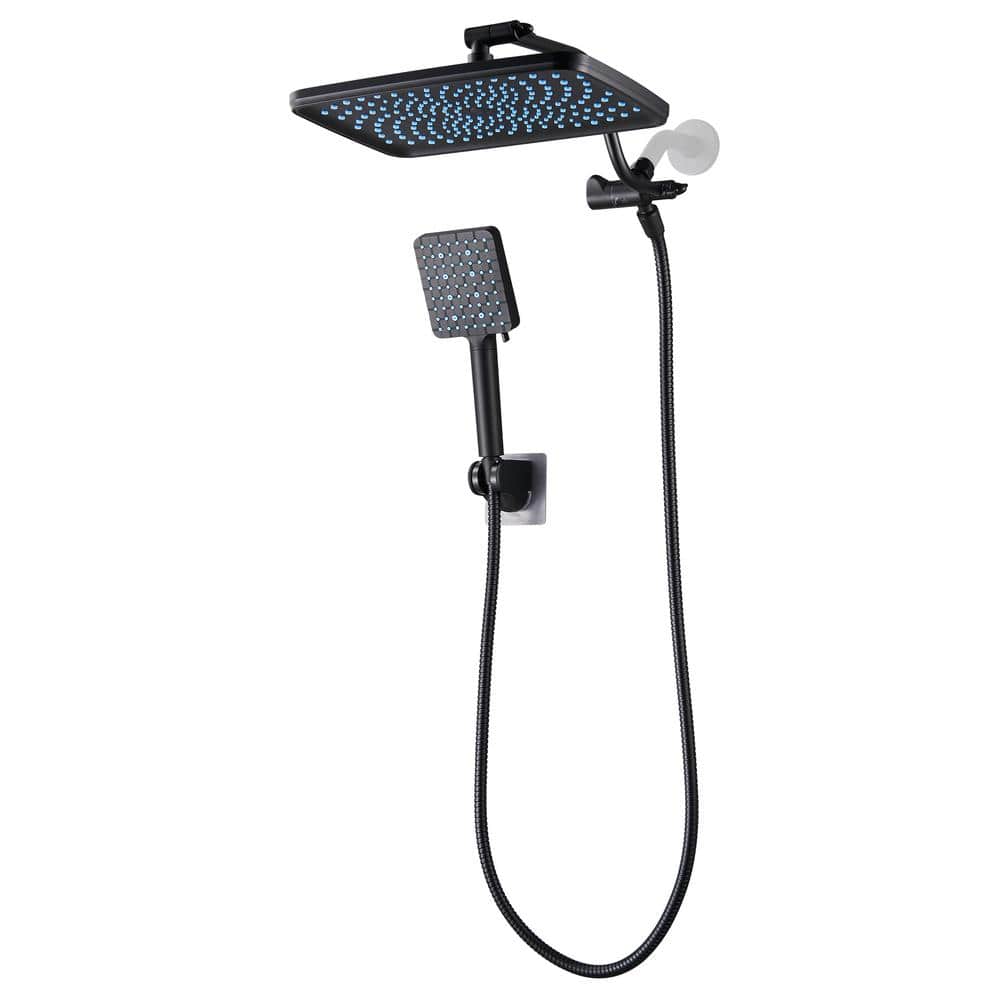 Zalerock Rainfull 6Spray 12 in. Wall Mount Dual Shower Head and
