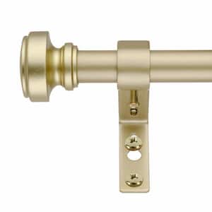 Knob 36 in. - 72 in. Adjustable Curtain Rod 3/4 in. in Antique Brass with Finial