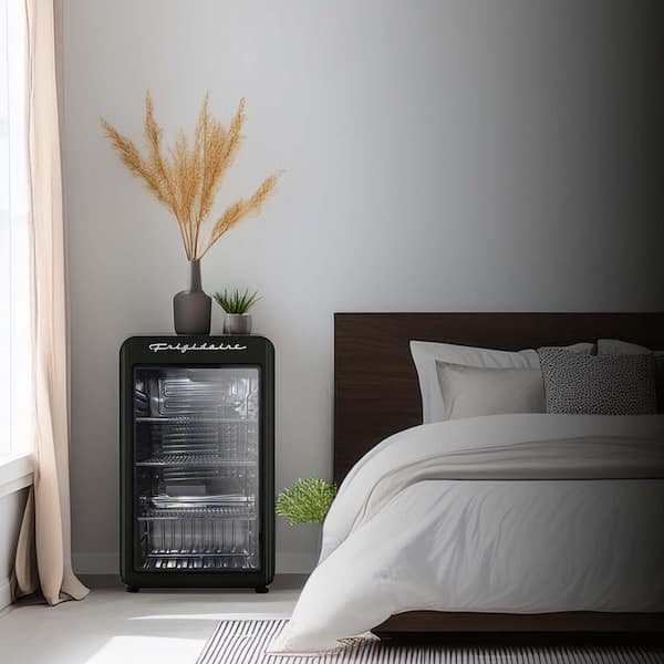 Frigidaire 3.3 cu. ft. Retro Mini Refrigerator in Black with Glass