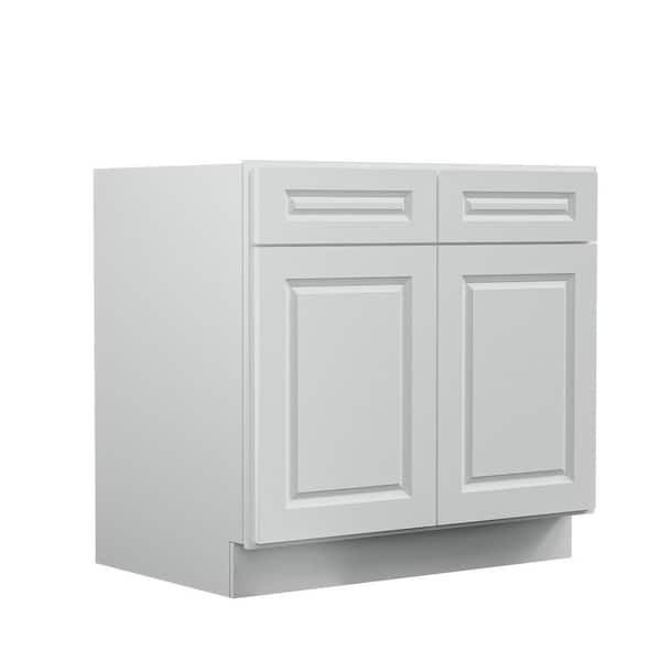 36 in. W x 24 in. D x 34.5 in. H Plywood Ready to Assemble Kitchen Base Cabinet in Traditional Dove