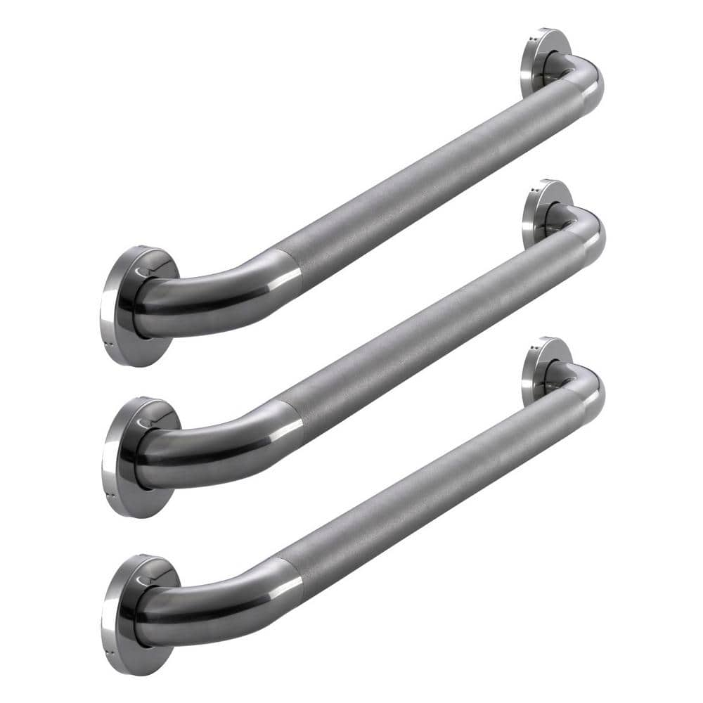 Glacier Bay 24 in. Grab Bar Combo in Polished Stainless Steel (3-Pack ...