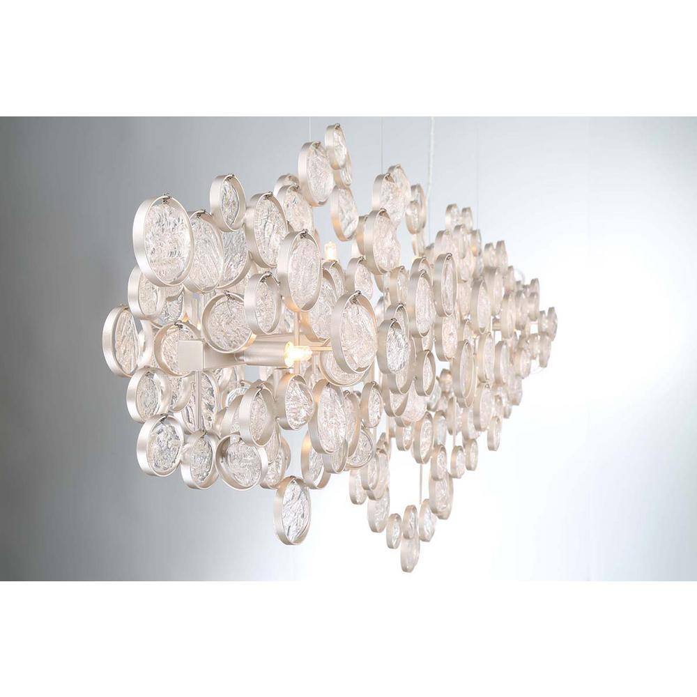 Trento 12-Light Champagne Silver Chandelier with Clear Glass