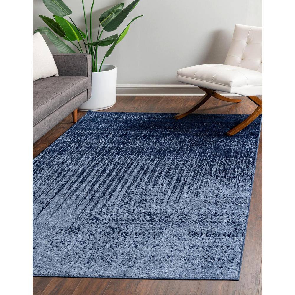 Reversible Tufted Blue Spot 10' x 14' Easy Care Rug