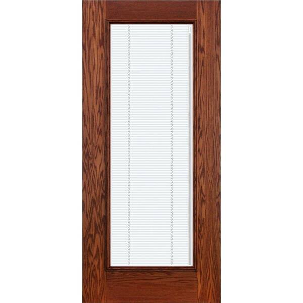 Koch Elite Dual Clad Entry 36 in. x 80 in. Red Oak Prehung Front Door Mini Blind 4-9/16 in. Primed Frame Bronze Sill Double Bore-DISCONTINUED