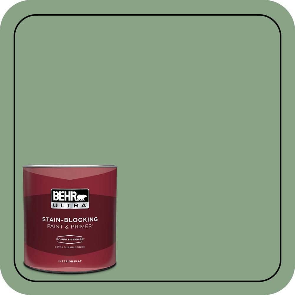 1 qt. #S400-5 Gallery Green Extra Durable Flat Interior Paint & Primer price history on PriceWatchPro