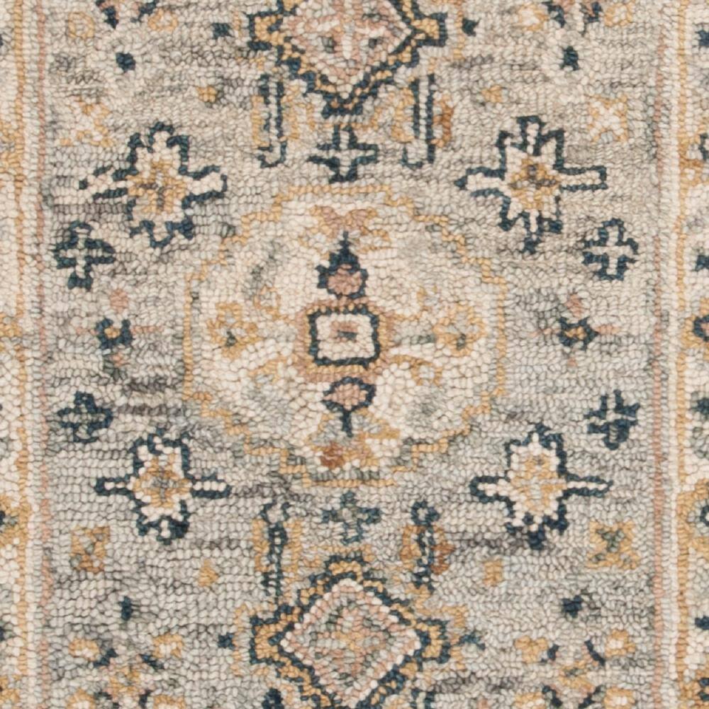 Ivory and Moss Floral Hand-Tufted Wool Runner Rug